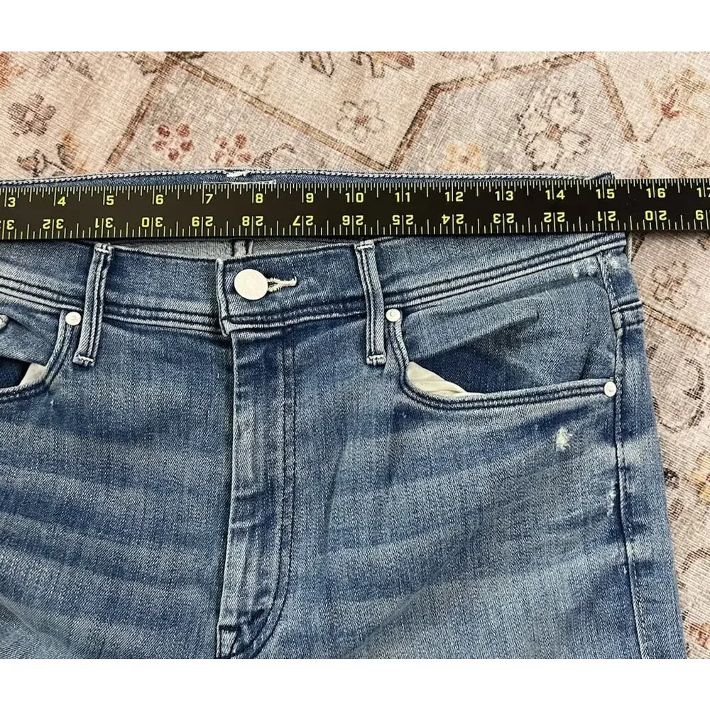 Mother The Weekender Fray Graffiti Girl Flare Jeans Distressed Stretch Size 30 - Picture 10 of 12